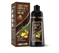 Teñido de hierbas para el cabello 4 en 1 champú, fórmula vegetal para cubrir el cabello blanco, efecto instantáneo, 4 colores opcionales, 500 ml (Castaño marrón)
