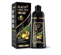 Teñido de hierbas para el cabello 4 en 1 champú, fórmula vegetal para cubrir el cabello blanco, efecto instantáneo, 4 colores opcionales, 500 ml (El Negro)