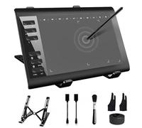 TenienRon Tableta de Dibujo gráfico, Tableta de Dibujo de 10 x 6 Pulgadas con 8192 Niveles de bolígrafo y Soporte sin batería, 12 Teclas de Acceso rápido, Compatible con PC/Mac/Android para Pintura,