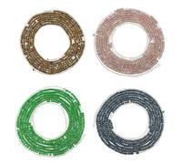 Teniinet 4PCS 50?Handmade African Waist Beads for Women Non-Stretching