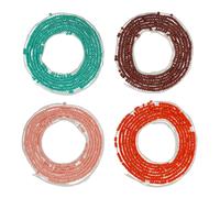 Teniinet 4PCS 50?Handmade African Waist Beads for Women Non-Stretching