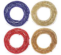Teniinet 4PCS 50?Handmade African Waist Beads for Women Non-Stretching