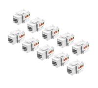 TENINYU RJ45 Keystone Jack módulo Conector 568A/568B, Keystone Punch Down Soporte Adaptador Compatible Cat 6/5e/5 Conector (10 unidades)