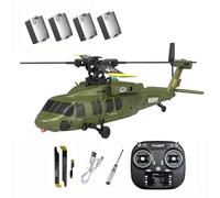 TENIREALX Helicóptero K2000 UH-60 RC para adultos, Black Hawkk 2.4GHz 6CH sin escobillas Flybarless 6 ejes Gyro avión con flujo óptico, modo de 3 velocidades y vuelo invertido de una tecla - RTF