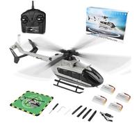 TENIREALX Helicóptero WL K160 RC para adultos, EC145 160 clase Flybarless 4CH RTF Helicóptero sin barra con control remoto Flybarless con una sola tecla de arranque y modo de desplazamiento acelerador