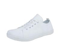 Tenis anchos para hombre, ligeros, sin cordones, transpirables, para caminar, correr, con cordones elásticos ajustables, tenis casuales para exteriores, para senderismo, camping, escalada, White, 40 2