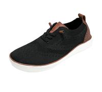 Tenis casuales de malla para hombre, ajuste ancho, ligeros, transpirables, cómodos, para caminar, suela plana, suave, zapatos Oxford para hombre, zapatos de moda al aire libre antideslizantes, Black