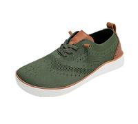 Tenis casuales de malla para hombre, ajuste ancho, ligeros, transpirables, cómodos, para caminar, suela plana, suave, zapatos Oxford para hombre, zapatos de moda al aire libre antideslizantes, Green