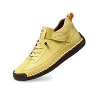 Tenis casuales para mujer con Schnrung, leichte Walking Schuhe aus PU weicher Sohle, Bequeme Freizeitschuhe fr Alltag Reise Stadt Spaziergang und Freizeitlook unterwegs täglich, Amarillo, 40 EU