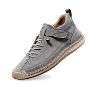 Tenis casuales para mujer con Schnrung, leichte Walking Schuhe aus PU weicher Sohle, Bequeme Freizeitschuhe fr Alltag Reise Stadt Spaziergang und Freizeitlook unterwegs täglich, gris, 36.5 EU