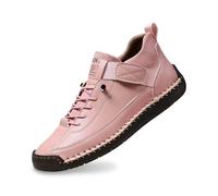 Tenis casuales para mujer con Schnrung, leichte Walking Schuhe aus PU weicher Sohle, Bequeme Freizeitschuhe fr Alltag Reise Stadt Spaziergang und Freizeitlook unterwegs täglich, Pink, 39 EU