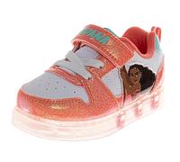 Tenis con luz LED para niñas, diseño de Minnie Mouse, Frozen Stitch Paw Patrol Moana, Disney Princess, zapatos LED casuales para niña, talla 6-10, niños pequeños 11-12, Blanco (Coral/white), 12 Little
