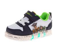 Tenis con luz LED para niños, diseño de la Patrulla Canina, Mickey Mouse, Spiderman, Sonic Avengers, informales, para niños, talla 6-10, niño pequeño 11-12, Azul/Blanco, 28 EU