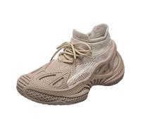 Tenis de lentejuelas para caminar, de malla, patrón de escamas de peces, tenis de moda para mujer, talla 9, Khaki, 4.5 UK 3X-Narrow