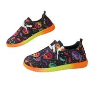 Tenis de lona para mujer, de Halloween, con estampado de esqueleto de calabaza, parte superior baja, con cordones, transpirables, cómodos, de lona, zapatos deportivos para mujer, A15., 36 EU