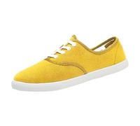Tenis de lona para mujer, zapatos suaves para caminar, zapatos planos anchos para mujer, zapatos planos de moda, tenis suaves de caña baja, cómodos y planos para exteriores, Amarillo, 40.5 EU