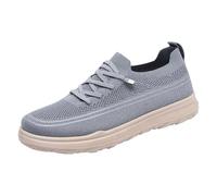Tenis de malla para hombre, ajuste ancho, con cordones, de malla, a la moda, para correr, deportes, al aire libre, transpirables, sin cordones, parte inferior plana, antideslizante, para ocio, ligero