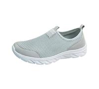 Tenis de malla para hombre, zapatos deportivos transpirables de verano sin cordones, zapatos deportivos casuales para caminar, color sólido, zapatos de correr, tenis de moda, antideslizantes, para