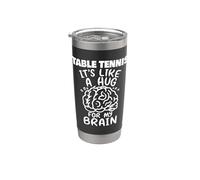 Tenis de mesa como un abrazo para mi cerebro Tenis de mesa divertido Vaso térmico de acero inoxidable de doble pared