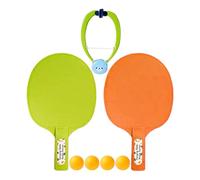 Tenis de mesa para interiores, entrenador portátil para niños con 2 paletas y 6 pelotas, PVC con abrazadera de atasco de puerta sin herramientas, juego de ejercicios reflejos, color verde o azul