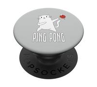 Tenis De Mesa Y Pingpong Conjunto Gato Blanco Ping Pong PopSockets PopGrip Adhesivo