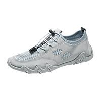 Tenis de pista de pelota para hombre, de malla, transpirables, ligeros, cómodos, para correr, tenis, escalada, verano, senderismo, atletismo, gimnasio, entrenamiento, trotar, gris, 45 EU