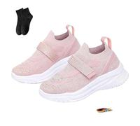 Tenis de punto con diamantes de imitación para mujer, con diamantes de imitación brillantes, modernos, transpirables, para boda, zapatos de tenis brillantes para mujer, Pink, 36 EU