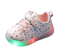 Tenis de suela suave con luz para bebés, niños y niñas, puntera abierta, bonito patrón, zapatos deportivos LED antideslizantes C, zapatos de verano para niños pequeños, zapatos marrones, Pink, 23 EU