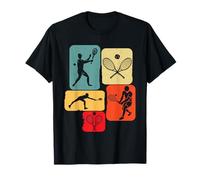 Tenis Entrenador Tenista Jugador De Tenis Chico Hombre Retro Camiseta