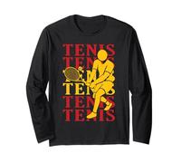 Tenis Entrenador Tenista Jugador De Tenis Chico Hombre Retro Manga Larga