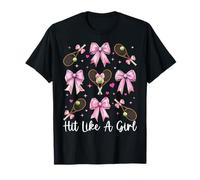 Tenis Girl Coquette Bow Pink Hit Like A Girl Camiseta