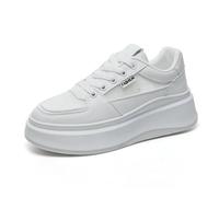 Tenis gruesos blancos para mujeres y niñas, con plataforma de 2 pulgadas, ligeros, para viajes y regalo, Blanco & negro, 37.5 EU