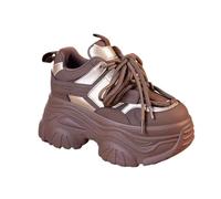 Tenis gruesos para mujer y niña, zapatos para caminar con suela de 2.7 pulgadas de grosor, ligeros y cómodos, Negro, 34 EU