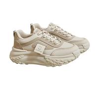 Tenis gruesos para mujer, zapatos para caminar con suela de 1.8 pulgadas de grosor, cómodos y versátiles, Beige caña baja, 35.5 EU