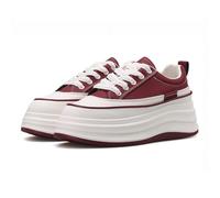 Tenis gruesos para mujeres y niñas, con plataforma de 2 pulgadas, ligeros, para viajes y regalos, Rojo, 37.5 EU