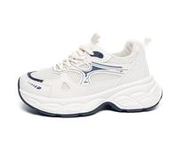 Tenis gruesos para mujeres y niñas, plataforma de 1.5 pulgadas, parte superior de malla, zapatos ligeros para viajes y regalos, Blanco sucio, 37.5 EU