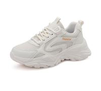 Tenis gruesos para mujeres y niñas, suela gruesa, transpirables, cómodos, para caminar, viajes y regalos, Beige, 39 EU