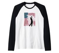 Tenis Hit us Open Patriot USA Flag Hole in One par Camiseta Manga Raglan