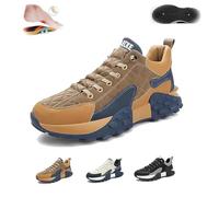 Tenis ortopédicos cómodos para hombre 2024, con cojín de aire, zapatos casuales cómodos, transpirables, antideslizantes, suela gruesa, para caminar y correr, Khaki, 44 EU