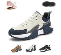 Tenis ortopédicos cómodos para hombre 2024, con cojín de aire, zapatos casuales cómodos, transpirables, antideslizantes, suela gruesa, para caminar y correr, White, 39 EU
