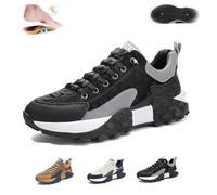 Tenis ortopédicos cómodos para hombre 2024, con cojín de aire, zapatos casuales cómodos, transpirables, antideslizantes, suela gruesa, para caminar y correr, Black, 44 EU