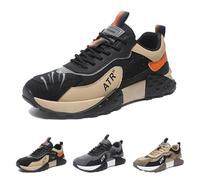 Tenis ortopédicos cómodos para hombre, transpirables, sin cordones, ortopédicos, con cojín de aire, tenis para caminar y correr, Black, 43 EU