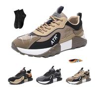 Tenis ortopédicos cómodos para hombre, transpirables, sin cordones, ortopédicos, con cojín de aire, tenis para caminar y correr, Khaki, 43 EU