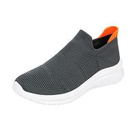 Tenis ortopédicos de malla para caminar para hombre, zapatos de correr para hombre, con cordones, transpirables, a la moda, deportivos, versátiles, casuales, tenis ligeros, gris, 39 1/3 EU