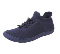 Tenis ortopédicos para caminar para hombre, tenis deportivos para hombre, nuevo patrón, de malla transpirable y cómoda, antideslizante, ligera, azul oscuro, 4.5 UK 3X-Narrow