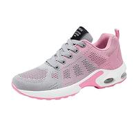 Tenis ortopédicos para correr para mujer, tenis de moda, informales, con parte superior baja, acolchados, ligeros, de cuña y suela suave, para aliviar el dolor de fascitis plantar, Pink, 6 UK