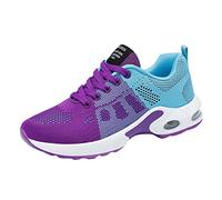 Tenis ortopédicos para correr para mujer, tenis de moda, informales, con parte superior baja, acolchados, ligeros, de cuña y suela suave, para aliviar el dolor de fascitis plantar, Purple2, 4.5 UK