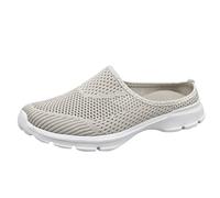 Tenis para mujer, manos libres, sin cordones, para caminar, Flex-Relish, de malla, para verano, informales, cómodos, para caminar, gimnasio, correr, fitness, atletismo, casual, beige, 38.5 EU