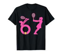 Tenis para niñas 6 7 67 6-7 Six Seven Raqueta Raqueta Hija Rosa Camiseta