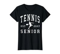 Tenis Senior Tenis Nocturno Senior 2027 Graduación 4 Camiseta gráfica económica, Mujer, Negro, L